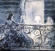 Louis Lcart Balcony oil on canvas